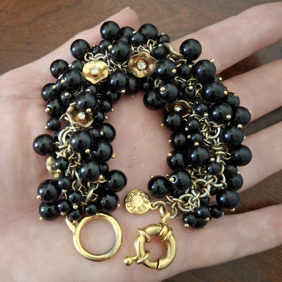 Y2K J. Crew Baubles, Beads, Rhinestones Cluster Bracelet. - Picture 2 of 10